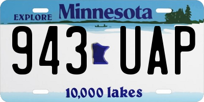 MN license plate 943UAP