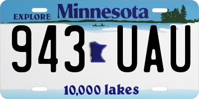 MN license plate 943UAU