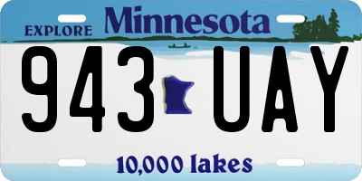 MN license plate 943UAY
