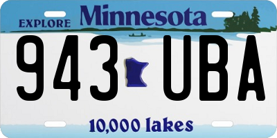 MN license plate 943UBA
