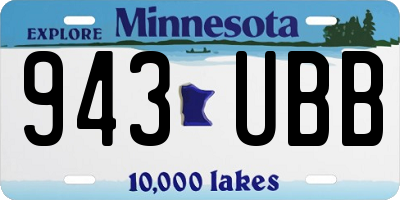 MN license plate 943UBB
