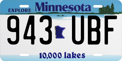 MN license plate 943UBF