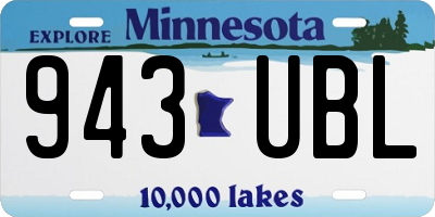 MN license plate 943UBL