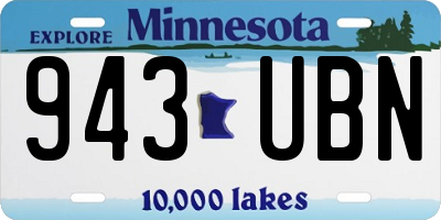 MN license plate 943UBN