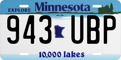 MN license plate 943UBP