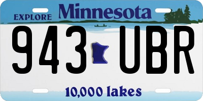 MN license plate 943UBR