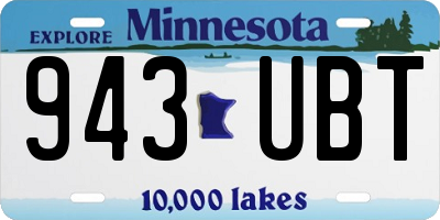 MN license plate 943UBT