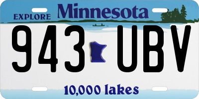MN license plate 943UBV