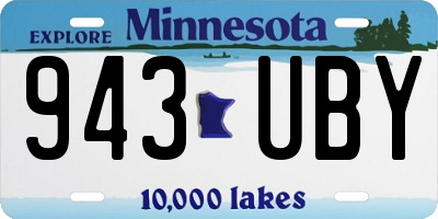 MN license plate 943UBY