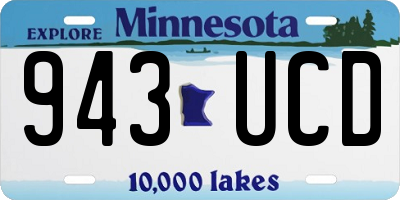 MN license plate 943UCD