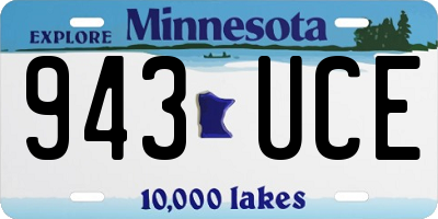 MN license plate 943UCE