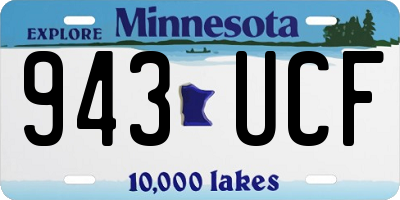 MN license plate 943UCF
