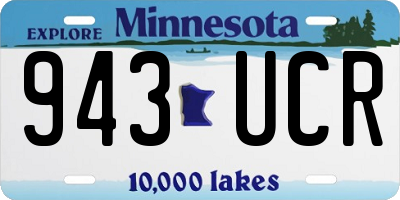 MN license plate 943UCR