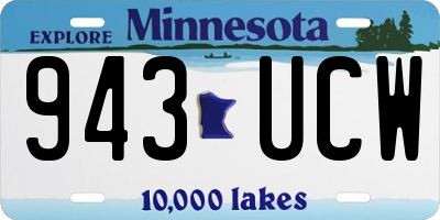 MN license plate 943UCW