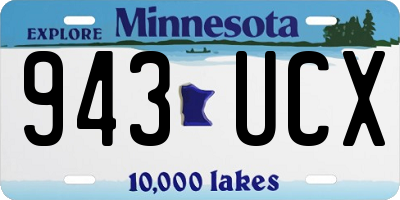 MN license plate 943UCX