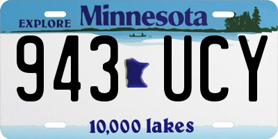 MN license plate 943UCY