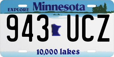 MN license plate 943UCZ