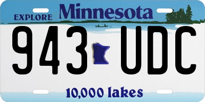 MN license plate 943UDC