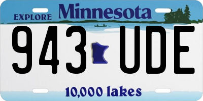 MN license plate 943UDE