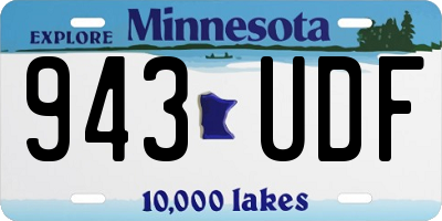 MN license plate 943UDF