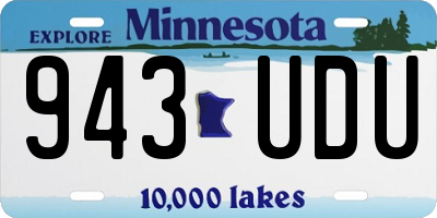 MN license plate 943UDU