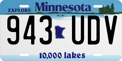 MN license plate 943UDV