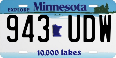 MN license plate 943UDW