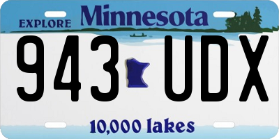 MN license plate 943UDX