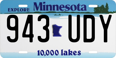 MN license plate 943UDY