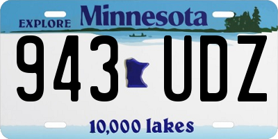 MN license plate 943UDZ