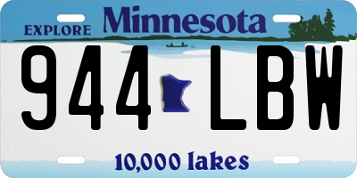 MN license plate 944LBW