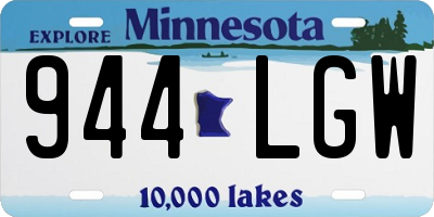 MN license plate 944LGW