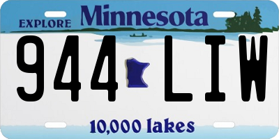 MN license plate 944LIW
