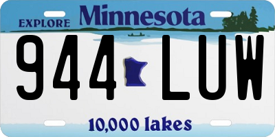 MN license plate 944LUW
