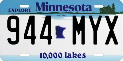 MN license plate 944MYX