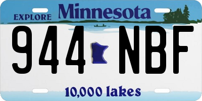 MN license plate 944NBF