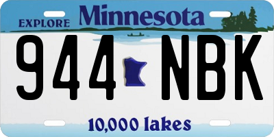 MN license plate 944NBK