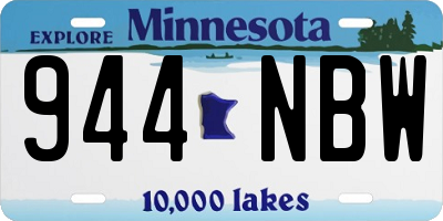 MN license plate 944NBW
