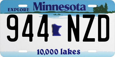 MN license plate 944NZD