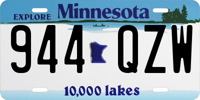MN license plate 944QZW
