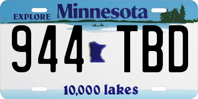 MN license plate 944TBD