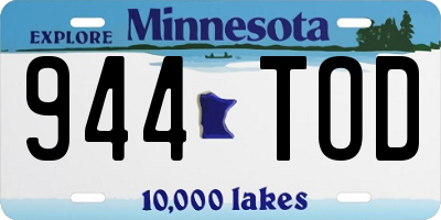 MN license plate 944TOD