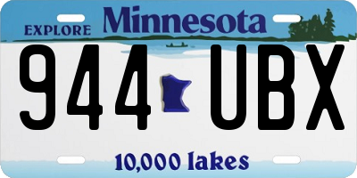 MN license plate 944UBX