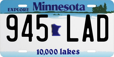 MN license plate 945LAD