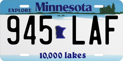 MN license plate 945LAF