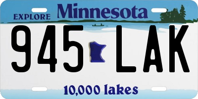 MN license plate 945LAK