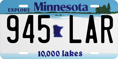 MN license plate 945LAR
