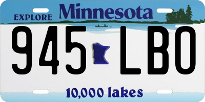 MN license plate 945LBO
