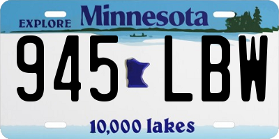 MN license plate 945LBW