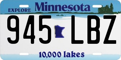 MN license plate 945LBZ